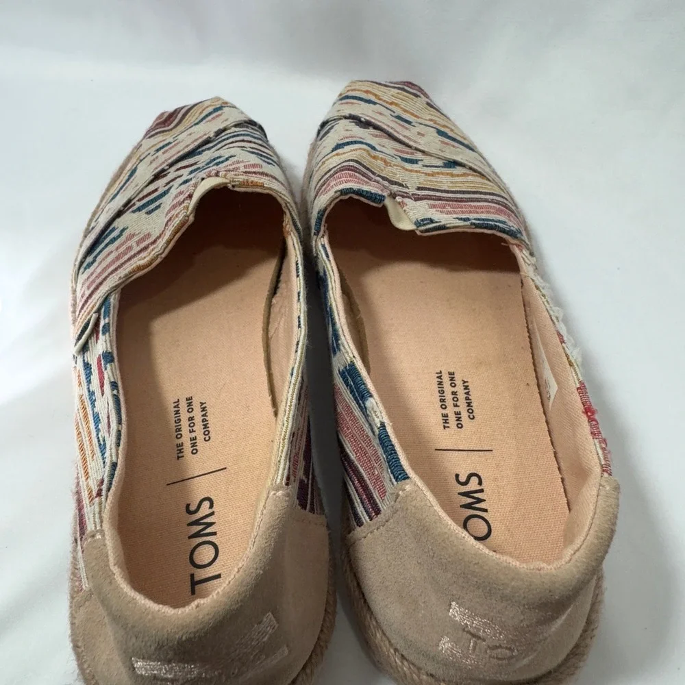 TOMS Women's‎ Espadrille Slip On Shoes Multi Color Woven Size 7.5
